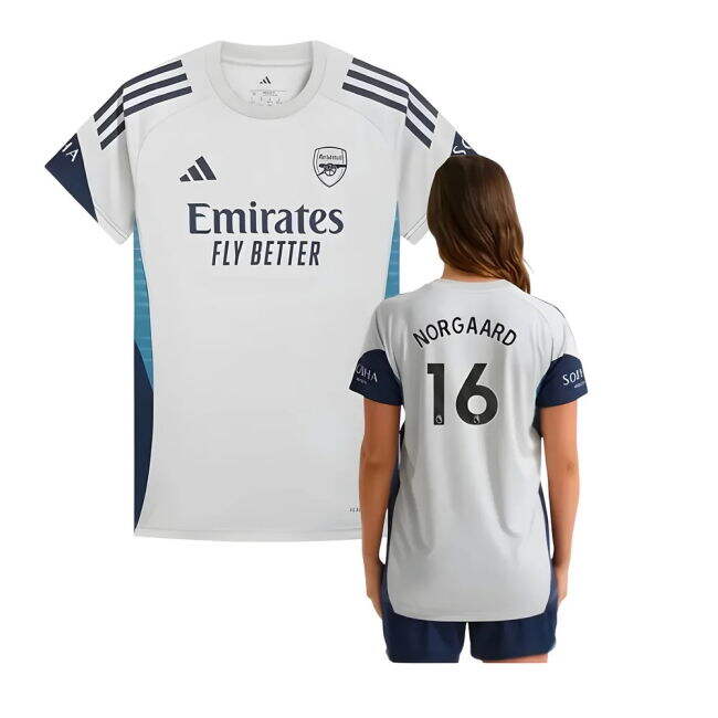 2025-2026 Arsenal Training Shirt (Grey Two) - Womens (Norgaard 16)