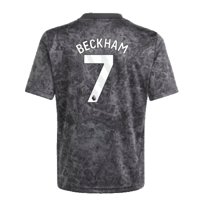 2023-2024 Man Utd Pre-Match Jersey (Black) - Kids (Beckham 7)