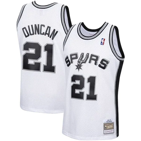 Tim Duncan SAS Top-Grade Team Jersey - White - Licensed Product