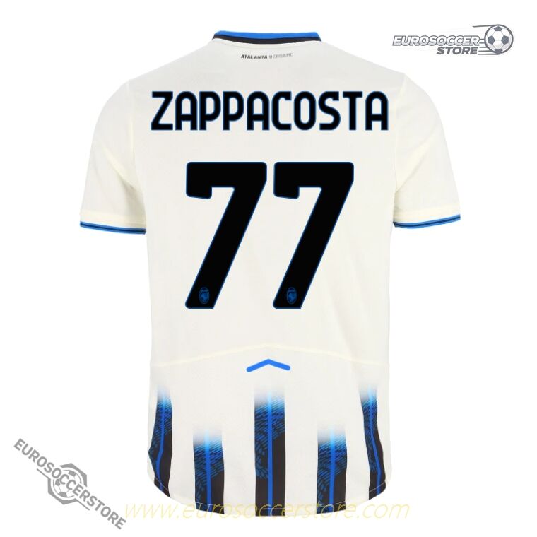 Atalanta's 25-26 Away Jersey, worn by ZAPPACOSTA with the number 77.