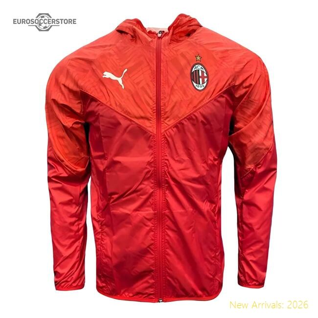 Exceptional 2020-2021 Ac Milan Warmup Hooded Jacket (red)