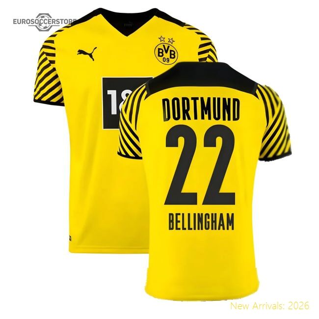 Top-grade 2021-2022 Borussia Dortmund Home Shirt (kids) (bellingham