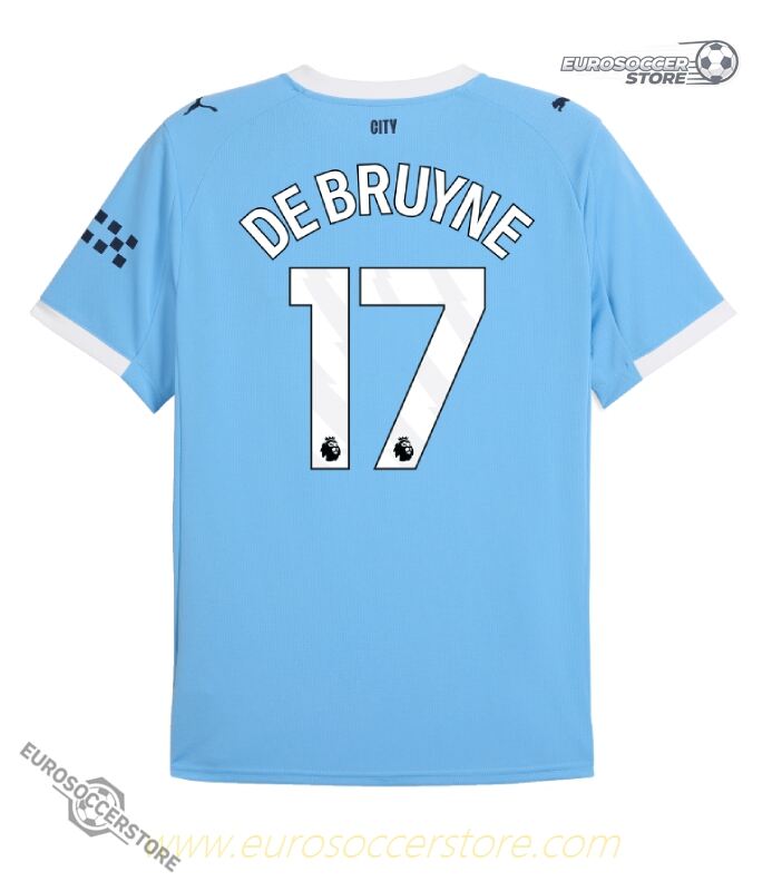 De Bruyne's Number 17 Home Jersey for Manchester City in the 25-26 Season