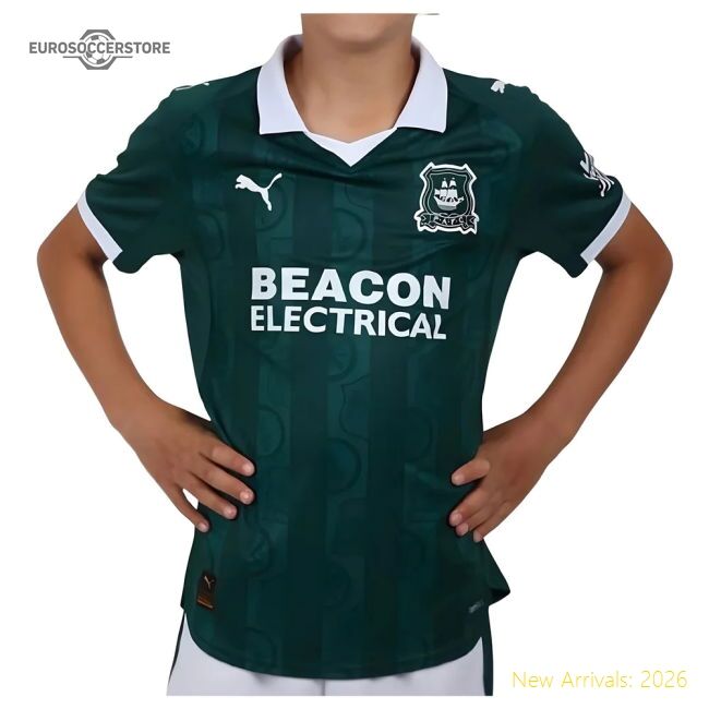 Official 2025-2026 Plymouth Argyle Home Shirt (kids) - Premium