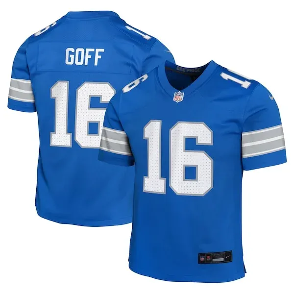 None Jared Goff Game Jersey - Blue | NFL Player Jersey | NFL Football