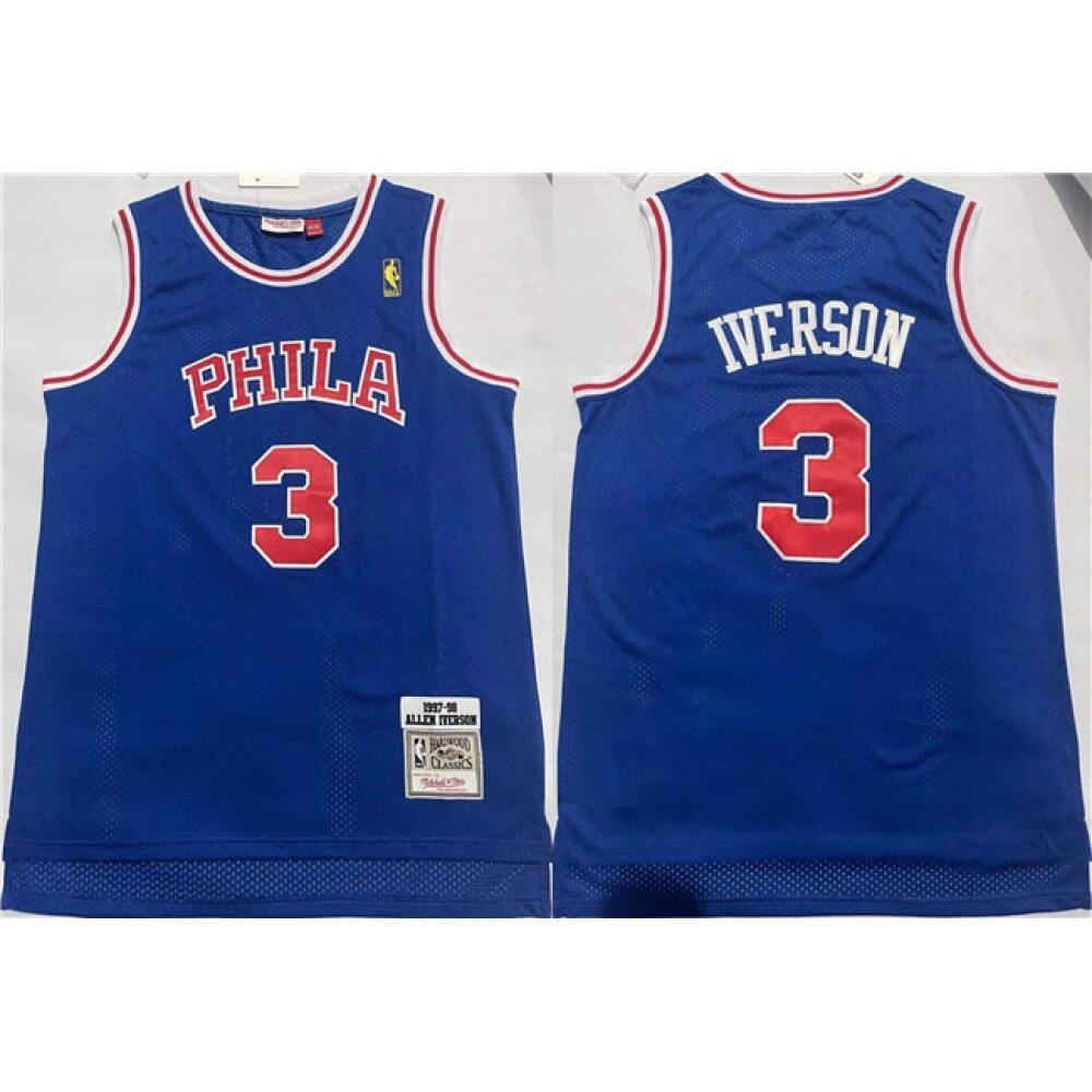 Collector's Item Classic Men's Sixers #3 Allen Blue Basketball Jersey