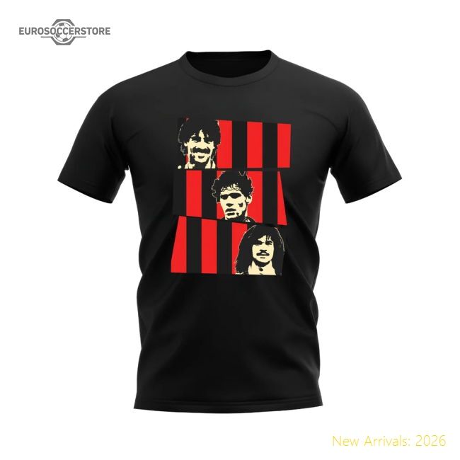 Van Basten Rijkaard Gullit Ac Milan Trio Fan T-shirt (black)