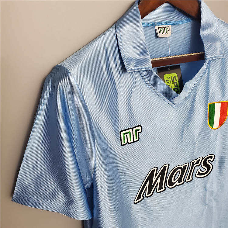 9091 Napoli Retro Football Shirt Home Blue Soccer Shirt - Official