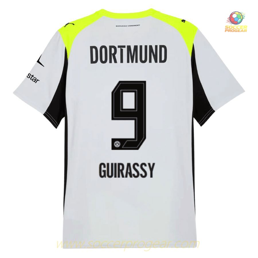Football Jersey Football Jersey Set Youthren's BVB Dortmund Away 2025-2026 Season Guirassy
