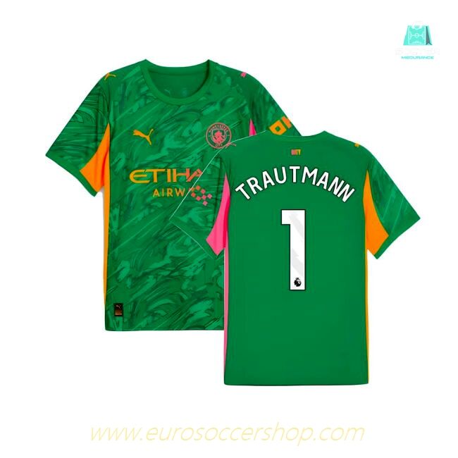 2025-2026 Man City Goalkeeper Away Shirt (Green) (Trautmann 1)