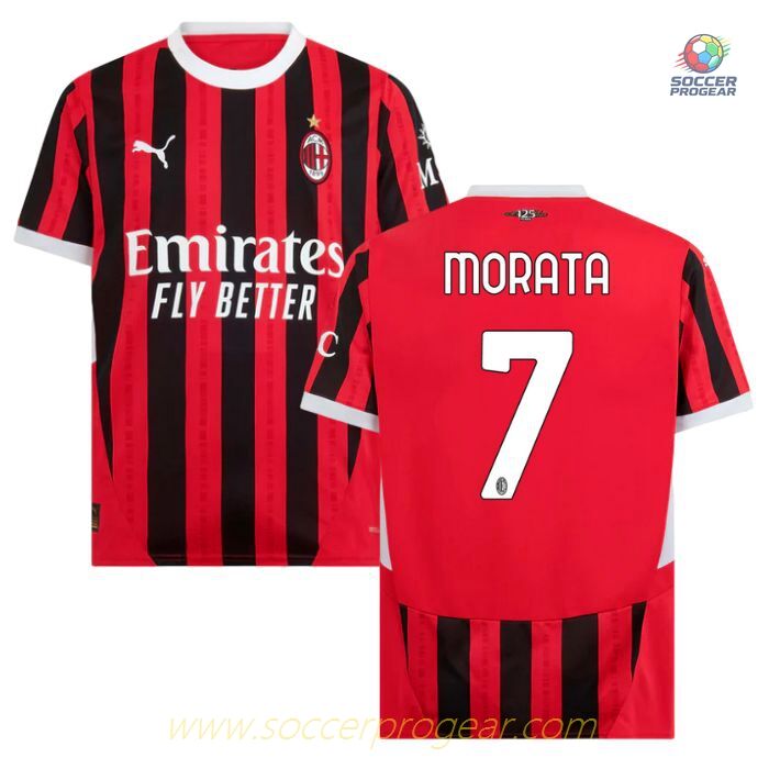 AC Milan Home Team Jersey 2024-25 Edition Morata