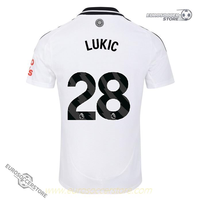 Fulham's 24-25 Home Jersey with LUKIC 28