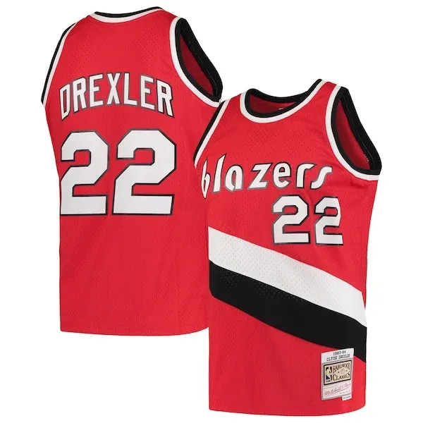 Clyde Drexler POR Swingman Jersey - fashionable Basketball - Red