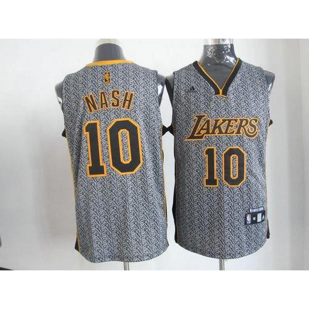 Lakers #10 Steve Nash Grey Static Fashion Stitched NBA Jersey
