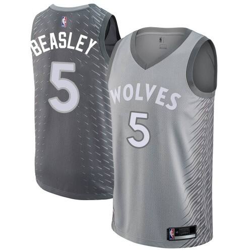 Nike Minnesota Timberwolves #5 Malik Beasley Silver NBA Swingman City Edition Jersey Mens
