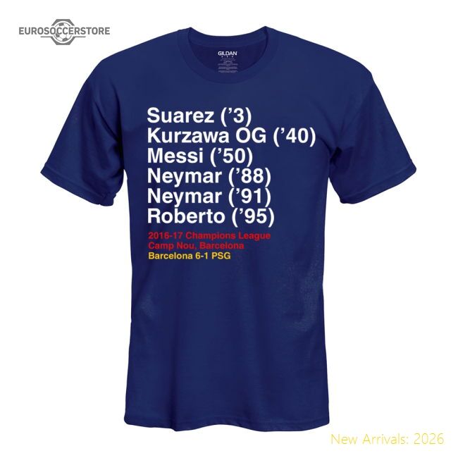 Supporter Professional-Grade Barcelona 6-1 Psg T-Shirt (Navy)