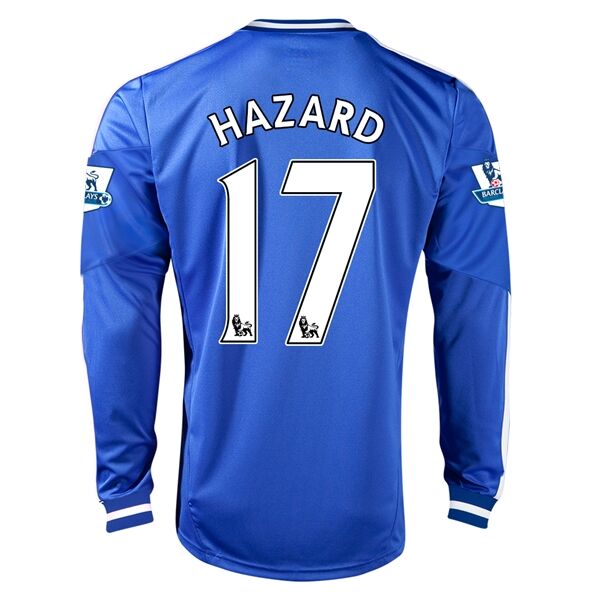 13-14 Chelsea 17 HAZARD Home Long Sleeve Jersey Shirt - Official