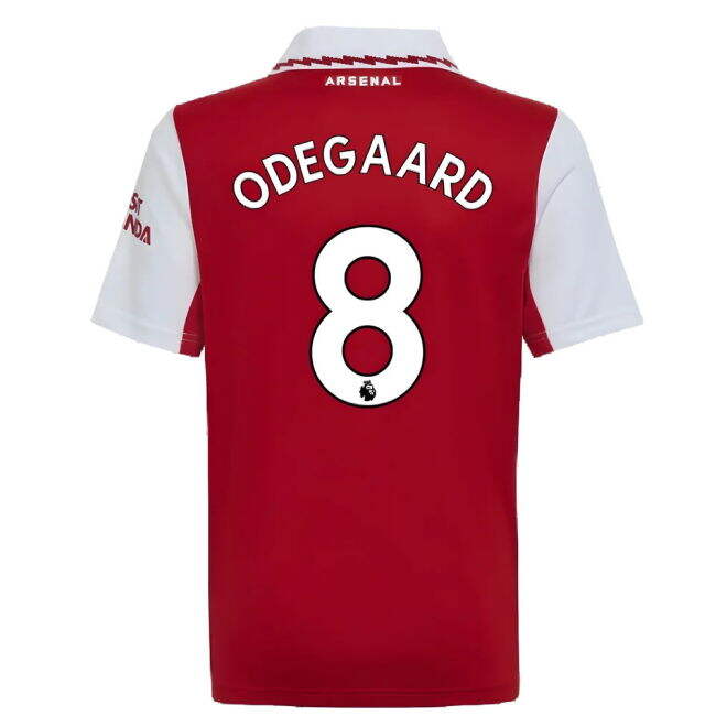 Kids ODEGAARD 8 2022-2023 Arsenal Football Club Home Jersey