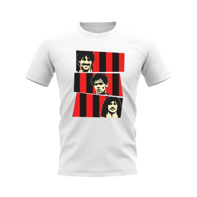Van Basten Rijkaard Gullit AC Milan Trio T-Shirt (White)