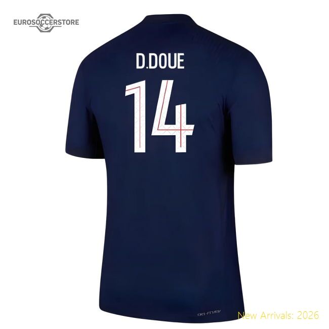 Trending 2025-2026 Psg Home Dri-Fit Adv Authentic Shirt (D.Doue 14)