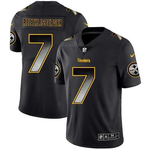 NFL Pittsburgh #None Black Black Smoke Limited Jersey NFL merchandise