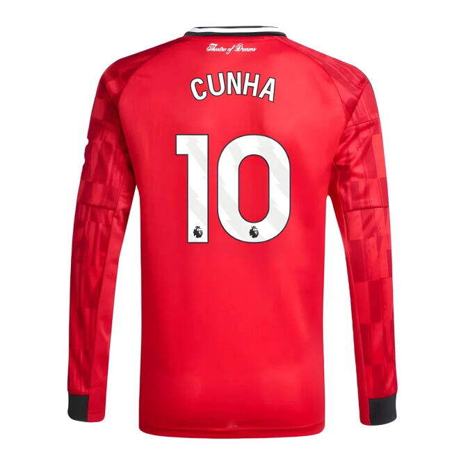 2025-20 Man Utd Home Soccer Jersey Cunha 10 L M S Kids