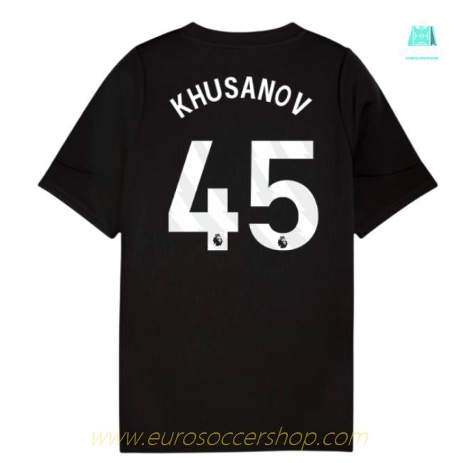 2025-2026 Man City Training Jersey (Black) - Kids (Khusanov 45)
