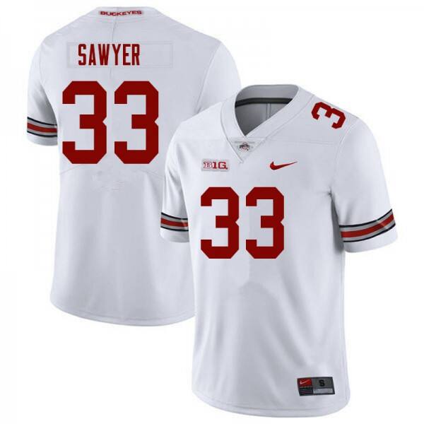 Jack Sawyer Ohio State Buckeyes #33 Nike Men White Official Replica