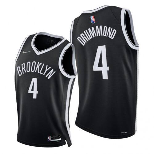 BKN #4 Andre Drummond Performance 2021 75th NBA Jersey - Black