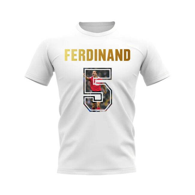 Rio Ferdinand Name And Number Manchester United official style T-Sh...