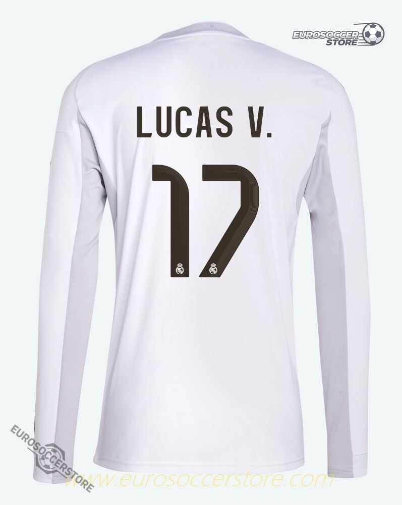 Lucas V. 17 Long Sleeve Home Jersey for Real Madrid 25-26 Season