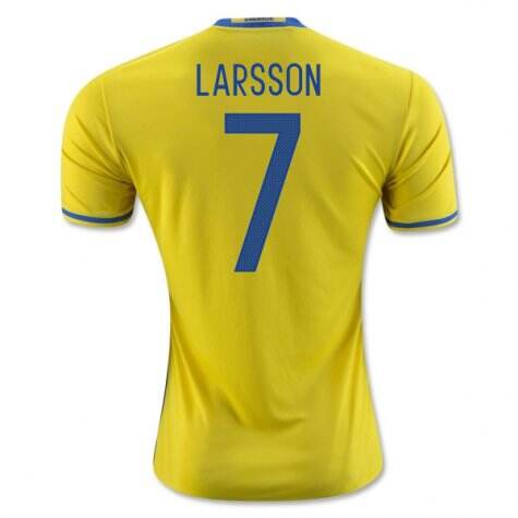Sweden Home 2016 Larsson 7 Soccer Jersey Shirt - Official Replica