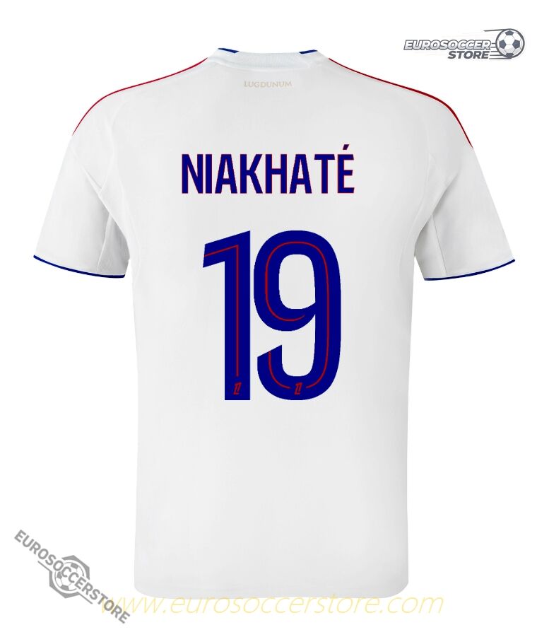 Lyon's Olympique Lyonnais Home NIAKHATÉ 19 Football Jersey for the 25-26 Season