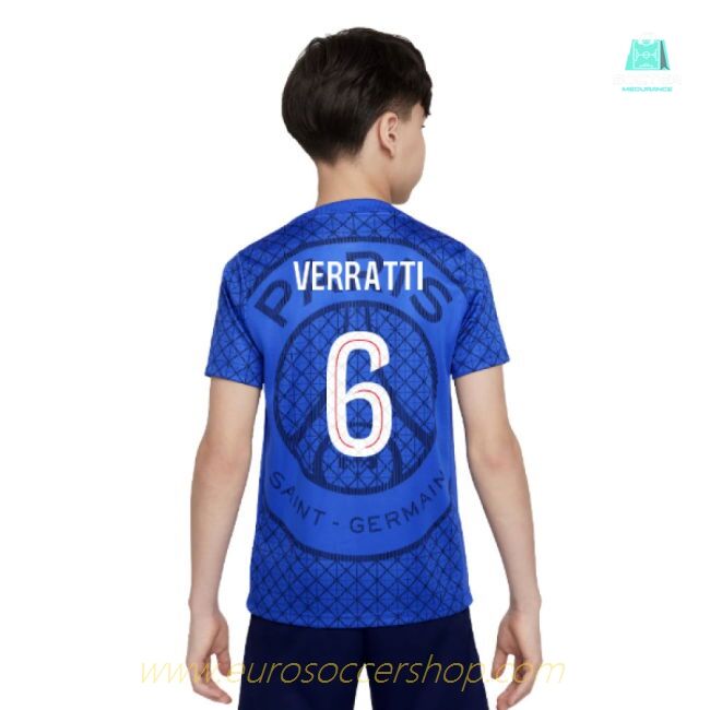 2025-2026 PSG Academy Pro Home Pre Match Shirt (Royal) - Kids (Verratti 6)