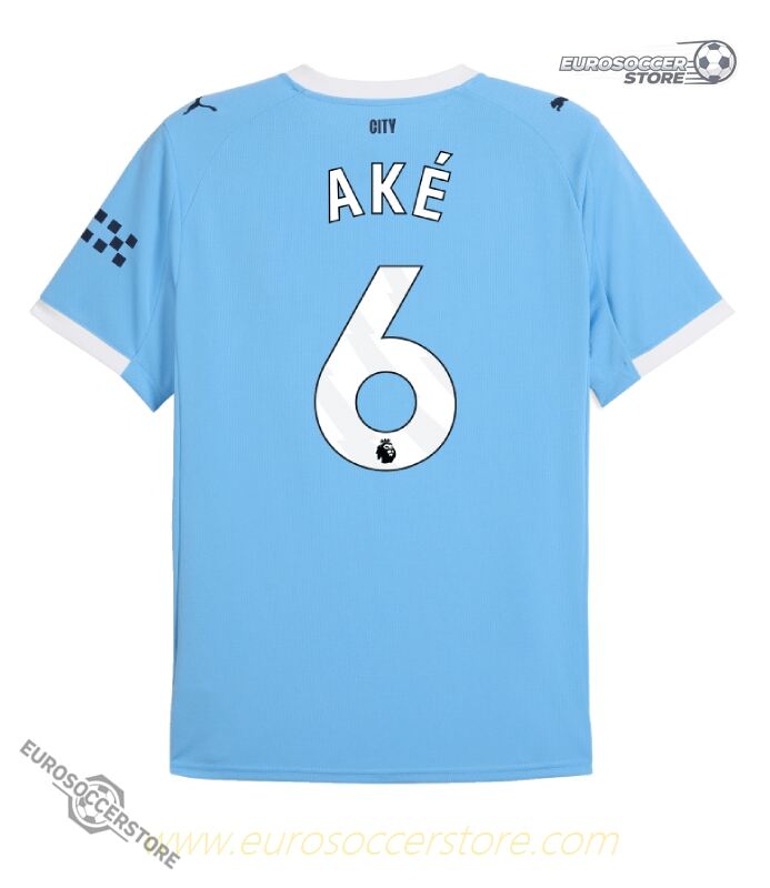 Aké's Number 6 Home Jersey for Manchester City in the 25-26 Season