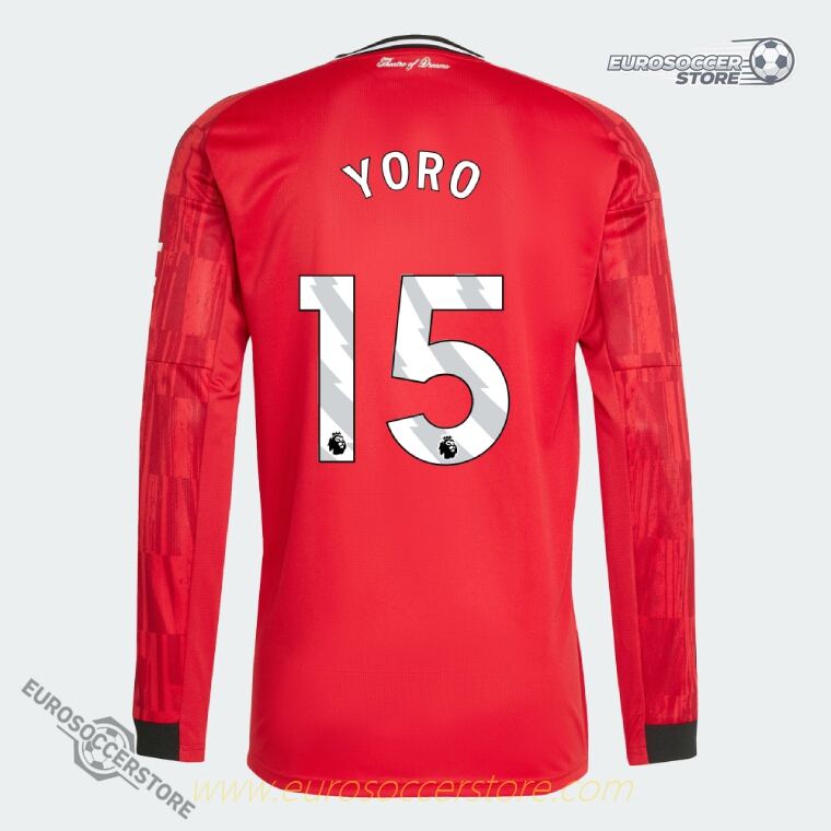 Manchester United 25-26 Season Home Long Sleeve YORO #15 Jersey