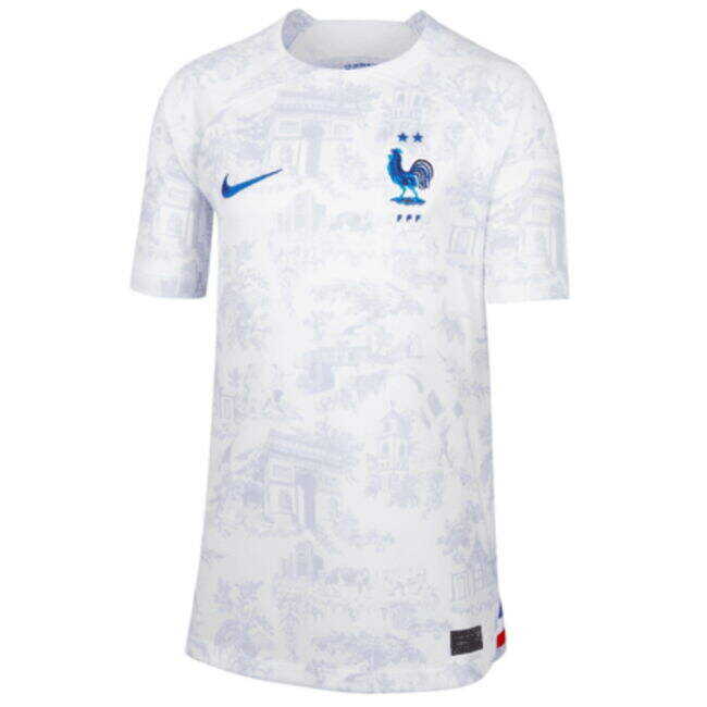 Wholesale 2022-2023 France Away Shirt (Kids) (Mbappe 10) Cute