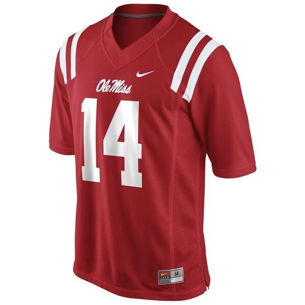Men Elite Program #14 Bo Wallace Men Red Top-quality Jersey