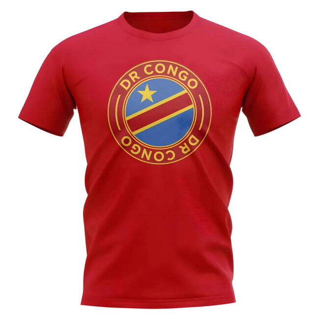 Performance-Driven Dr Congo Football Badge T-Shirt (Red)