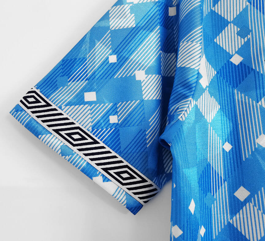 1990 England Light Blue Retro Soccer Jersey Football Shirt - Official