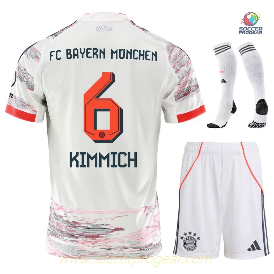 Bayern Munich Away Youth Jersey Set Team Jersey 2025-2026 Season Kimmich
