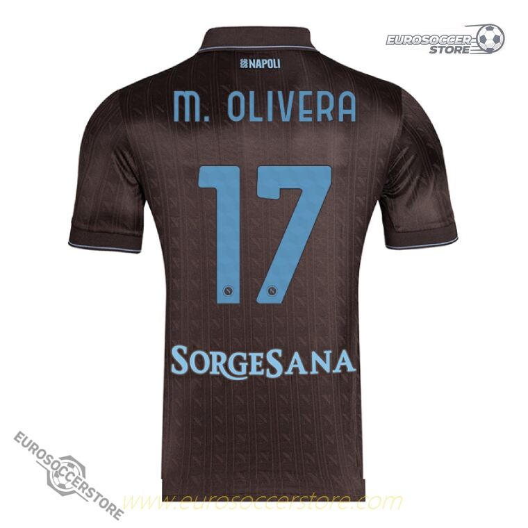 Napoli's 25-26 Season Third Version Jersey Featuring M. OLIVERA with Number 17