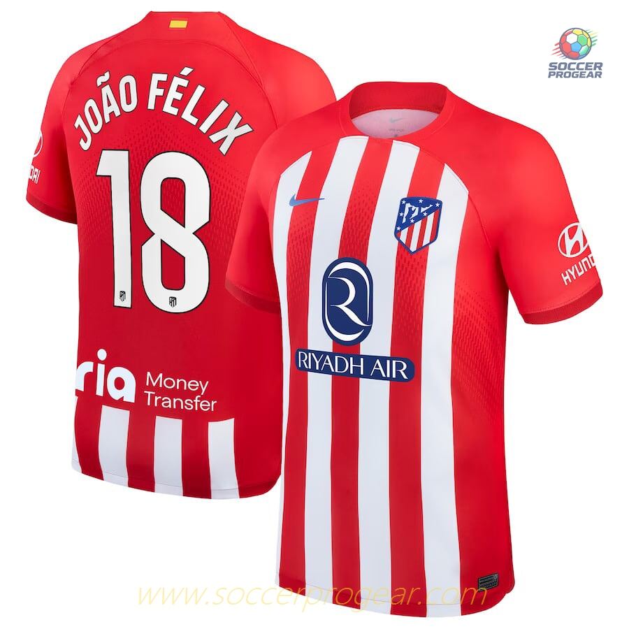 Atletico Madrid Joao Felix Home Team Football Jersey 2023 2024