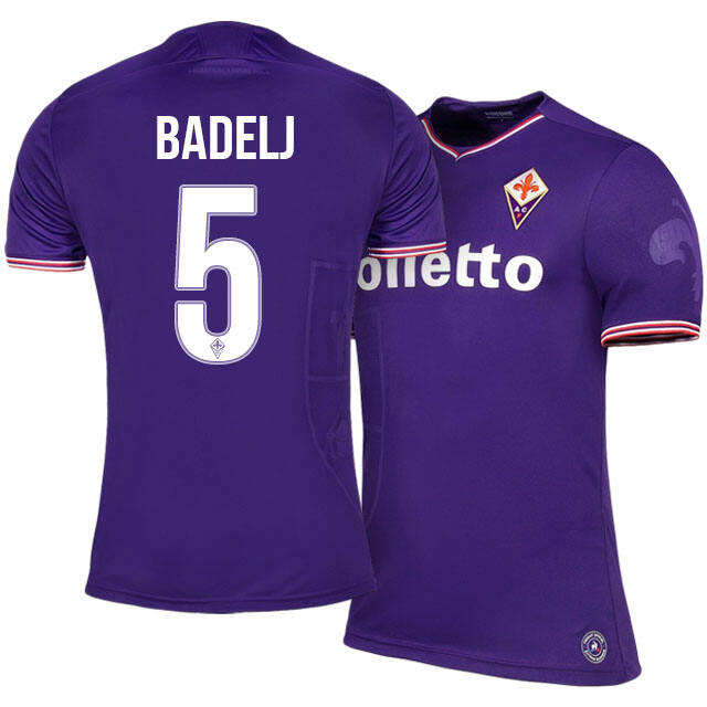 Fiorentina Home 201718 5 Milan Badelj Soccer Jersey Shirt - Official