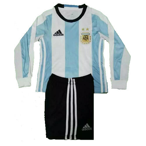 Kids Argentina LS Home 2016 Soccer KitShirtShorts - Official Replica