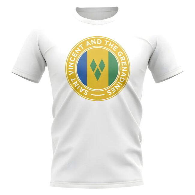 Saint Vincent Grenadines Football Badge T-Shirt (White)