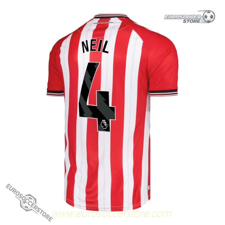 Sunderland's 25-26 Home Jersey with the NEIL 4 Printing