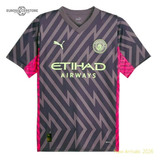 Official 2023-2024 Man City Goalkeeper Shirt (purple Charcoal
