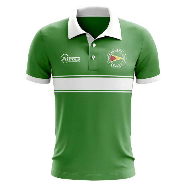 Guyana Concept Stripe Polo Shirt (Green)