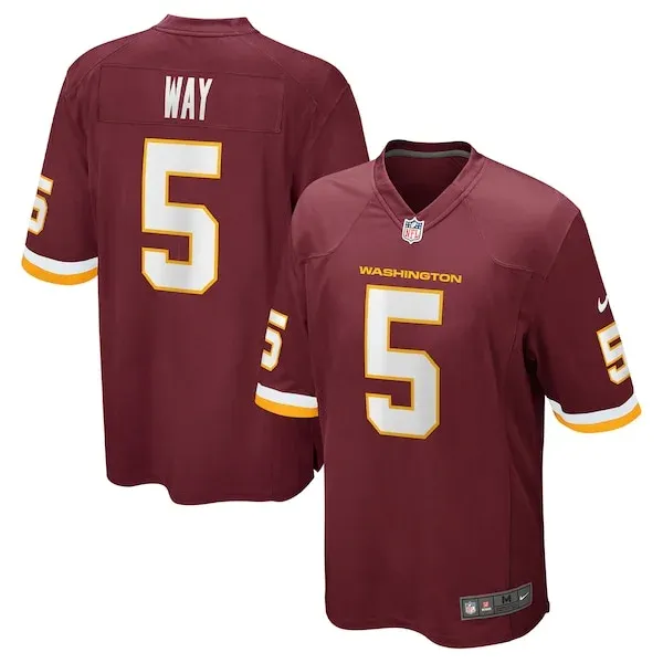 None Tress Way Game Jersey - Burgundy | NFL Player Jersey | NFL Footba